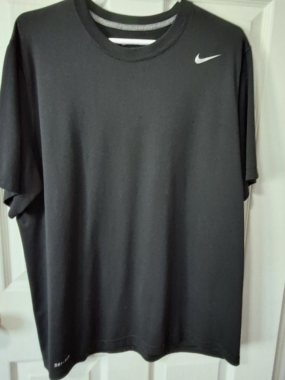 Nike Black Short Sleeve Athletic Tee with White Swoosh